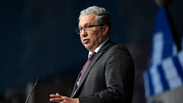 Minister of Northern Affairs, Minister responsible for Prairies Economic Development Canada and Minister responsible for the Canadian Northern Economic Development Agency Dan Vandal speaks during an endorsement ceremony for the Indigenous Peoples Economic and Trade Cooperation Arrangement (IPETCA) at the Museum of History in Gatineau, Que., on Thursday, June 23, 2022. 