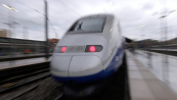 A TGV high-speed train is pictured at the Saint-Charles train station in Marseille, southern France, on Monday, May 14, 2018. French train traffic is widely disrupted as rail workers prepare to hold a union vote on the government's plan to revamp the national railway company SNCF.