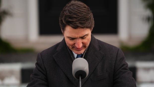 Prime Minister Justin Trudeau announces his resignation as Liberal leader and prime minister outside Rideau Cottage in Ottawa on Monday, Jan.6, 2025.