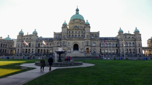 The exterior of the B.C. Legislative Assembly is pictured in Victoria.