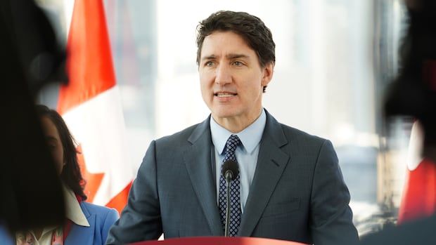 Prime Minister Justin Trudeau and Transport Minister Anita Anand announce the new TGV in the port of Montreal. The high speed all-electric trains will run along1,000 kilometres of track, reaching speeds of up to 300 km/hour, with stops in Toronto, Pe