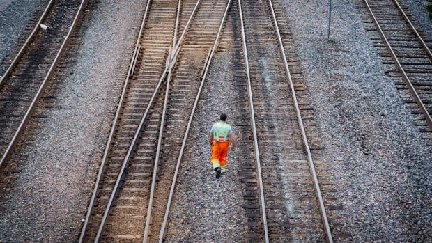 Rail cars are pictured at the CPKC Toronto Yard, in Scarborough, on Aug. 20, 2024.