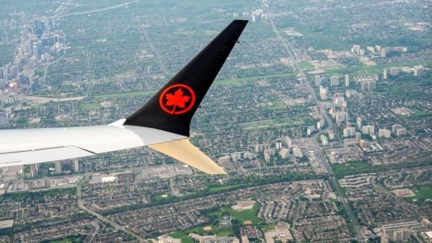 A view of the tail of a plane. 