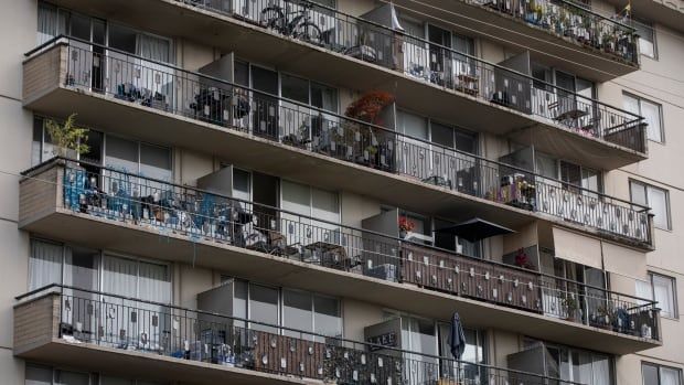 Balconies of an apartment building.