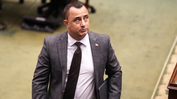 Michael Parsa, Ontario Minister for Children, Community and Social Services, attends the Queens Park Legislature, in Toronto, Monday, Oct. 16, 2023.