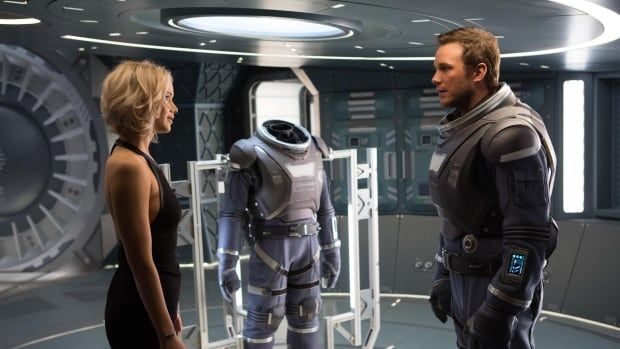 A still from the movie Passengers starring Jennifer Lawrence and Chris Pratt.