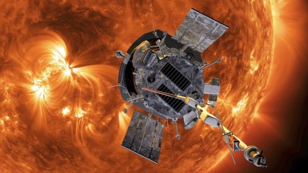 This image made available by NASA shows an artist's rendering of the Parker Solar Probe approaching the Sun. On Tuesday, Dec. 14, 2021, NASA announced that the spacecraft has plunged through the unexplored solar atmosphere known as the corona in April, and will keep drawing ever closer to the sun and diving deeper into the corona. 