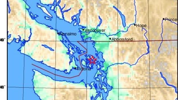 A map shows a spot marked near the southern gulf islands. 