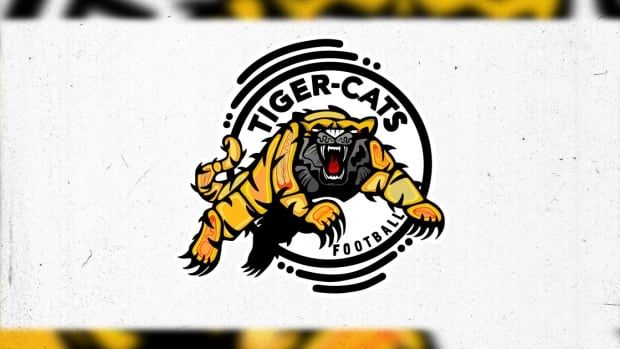 A logo with a tiger leaping and it reads "Tiger-Cats"