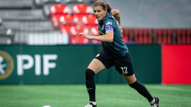 Portland Thorns forward Christine Sinclair in B.C. Place on Oct. 15, 2024.