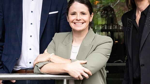 Former Canadian women's soccer player Diana Matheson, the co-founder of the Northern Super League, poses for a photo in Montreal on May 27, 2024.