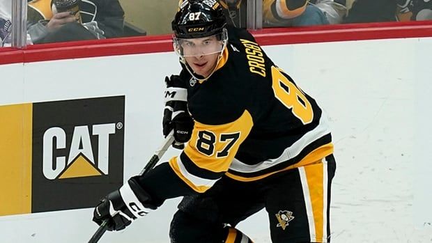 Pittsburgh Penguins forward Sidney Crosby skates during the third period of an NHL regular-season game against the visiting Philadelphia Flyers on Dec. 23, 2024.