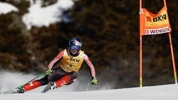 Toronto's Jack Crawford in Wengen, Switzerland on Jan. 17, 2025.