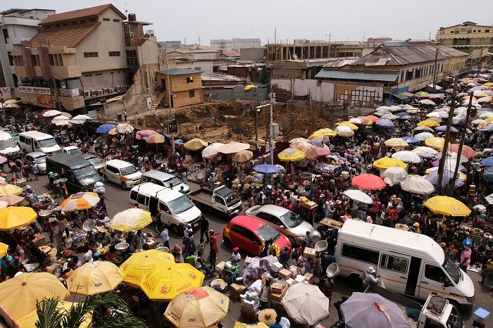 People make trade in Accra