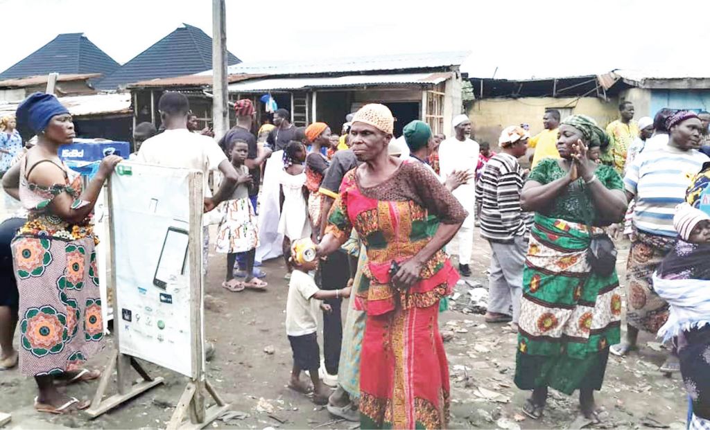 residents at the demolished site