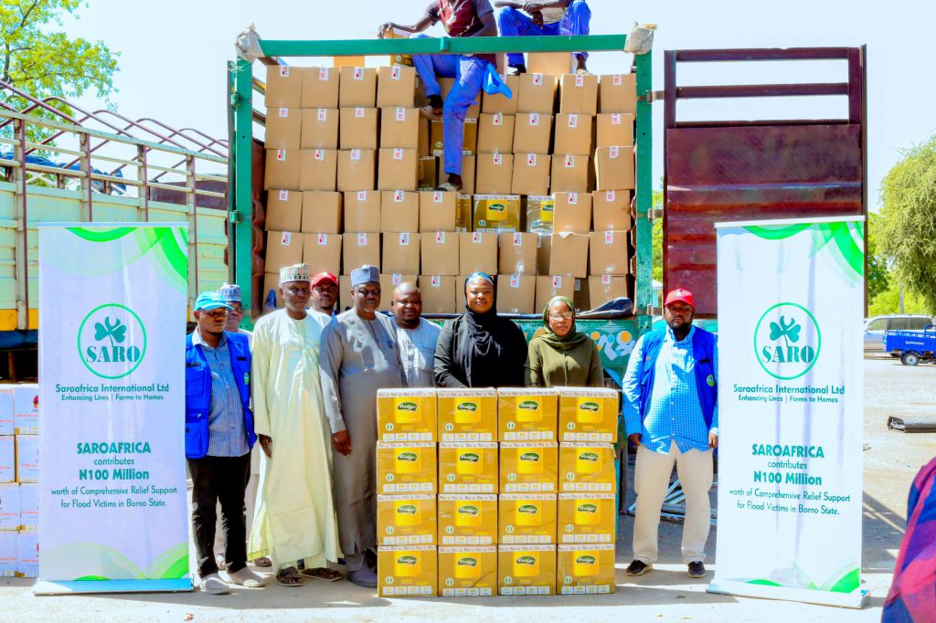 Saroafrica Group donates N100m relief package to support flood victims in Borno