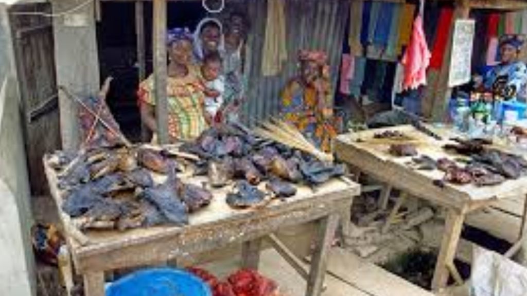 Picture of bushmeat on sale [Photo Credit@ Flickr]