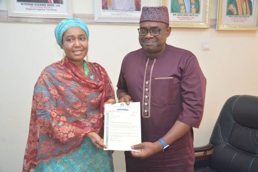 Professor Aisha Sani Maikudi and chairman of the UNIABUJA governing council, Saddiq Ismaila Kaita