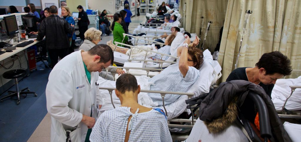 Crowded health facility in the UK