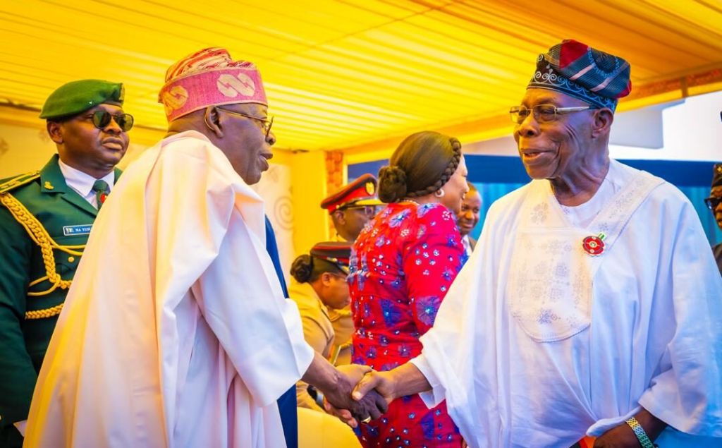 President Bola Tinubu and former Nigerian president, Olusegun Obasanjo