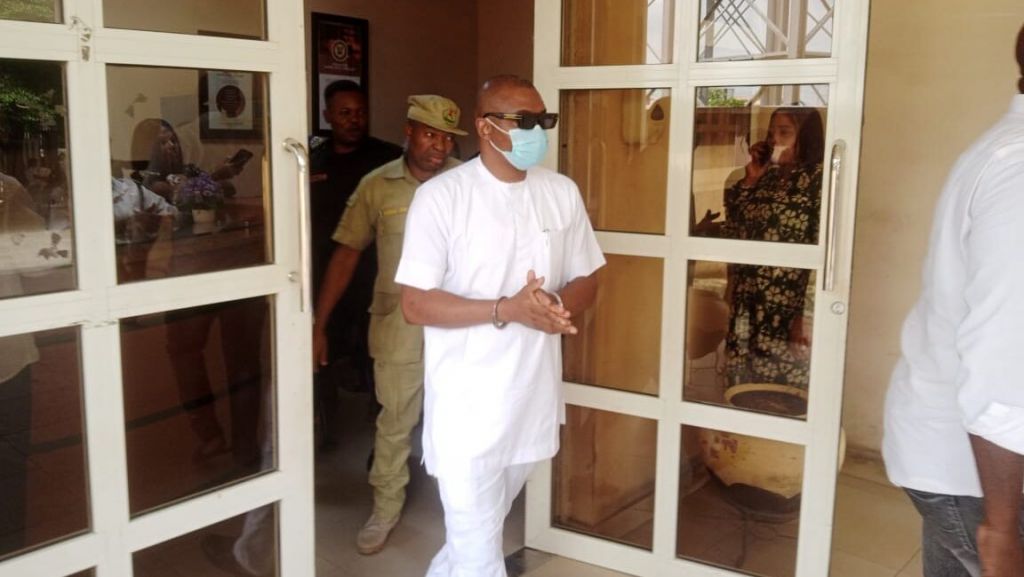 Femi Olaleye, escorted out of the courtroom after he was convicted of defilement and sexual assault in 2023 in Lagos (Photo credit: Oluwakemi Adelagun-Olaoti)