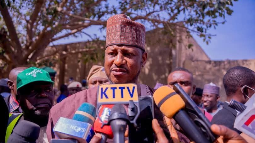 Governor Radda addressing journalists after casting his vote (PHOTO CREDIT: Katsina State Government)