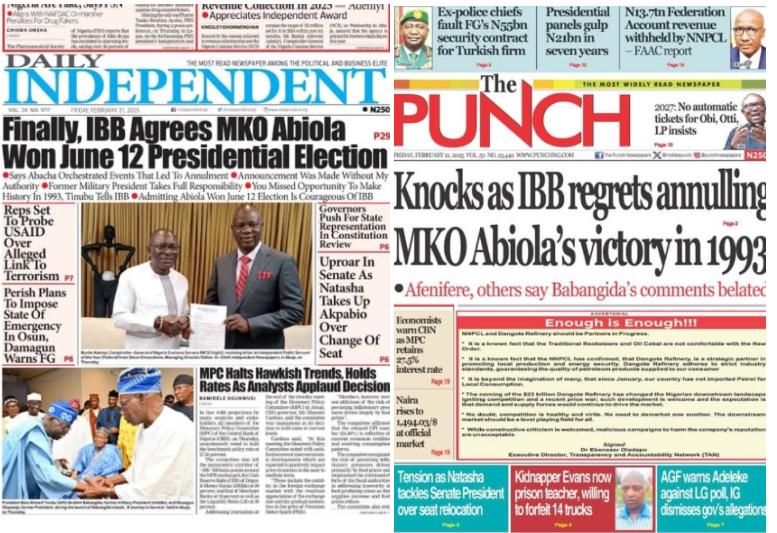 Inside Nigerian newspaper headlines today