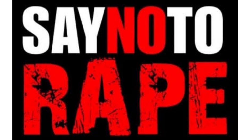 Banner saying no to rape