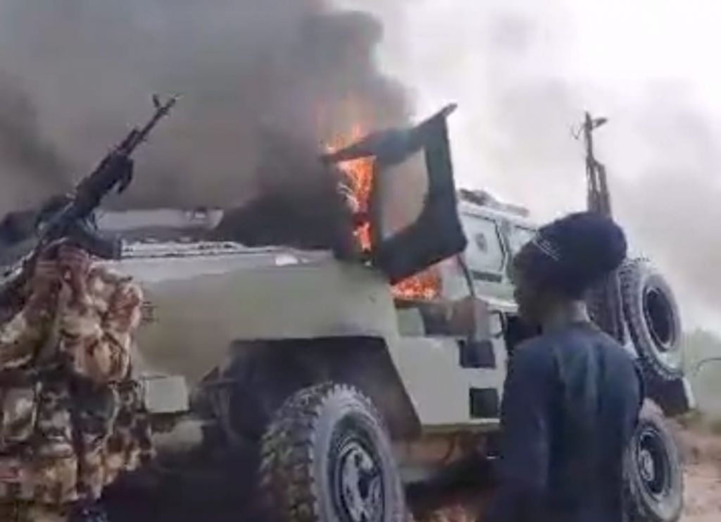 Bandits raze abandoned Nigerian Army armoured vehicles stuck in mud