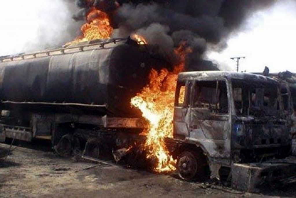 Tanker burning