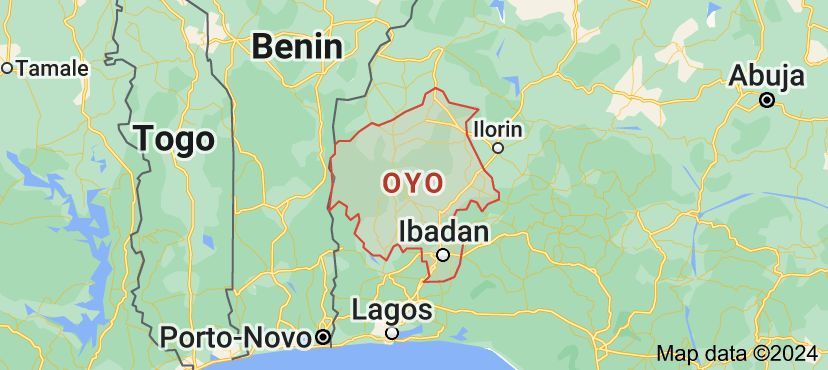 Map of oyo state used to illustrate the story