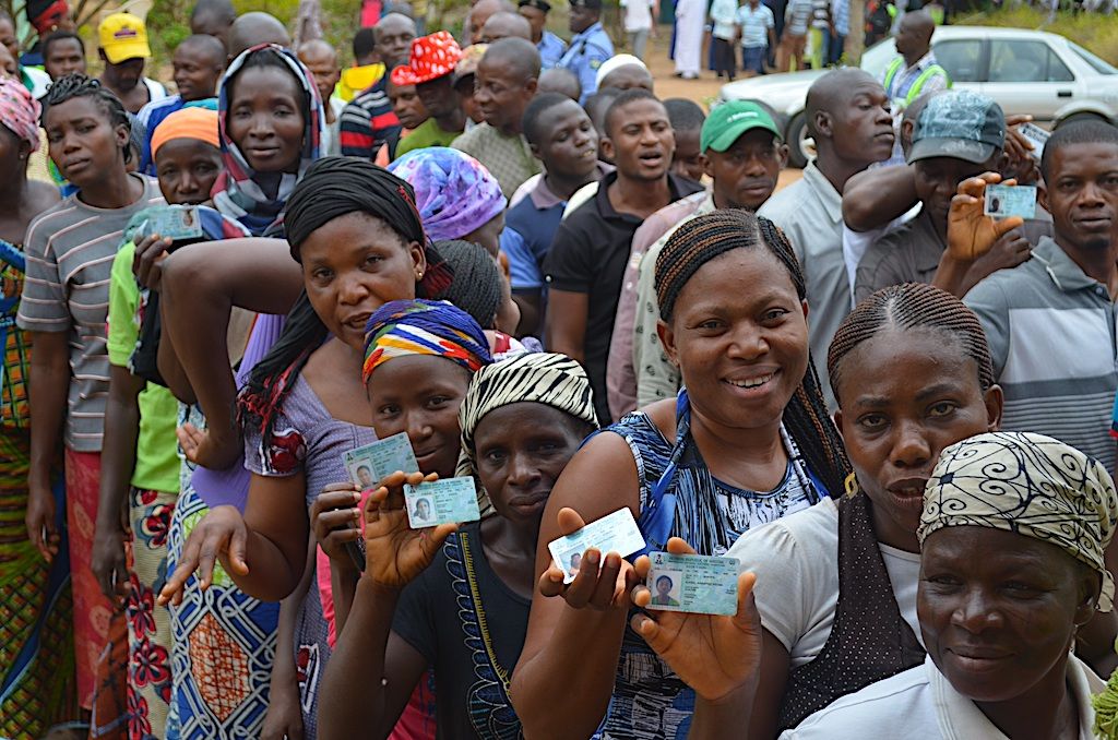 FILE: Nigerian women on voting queue during an election