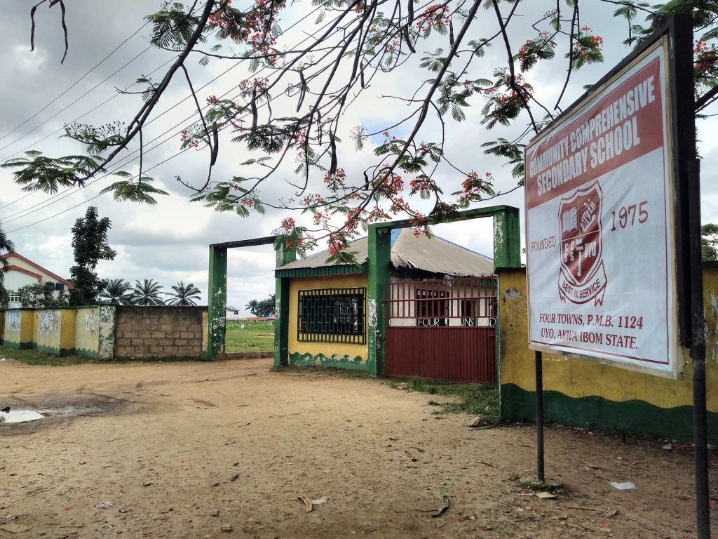 A classroom block in the community secondary school