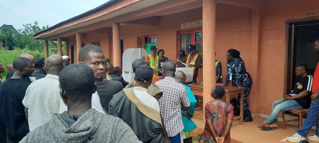 Voters casting their ballots