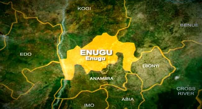 Nigerian map showing Enugu State