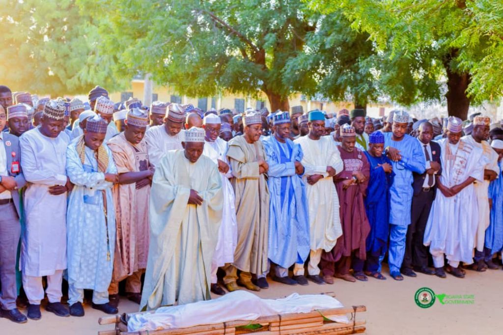 Jigawa attend funeral prayer for late son, Abdulwahab. (PHOTO CREDIT: Jigawa state goverment)