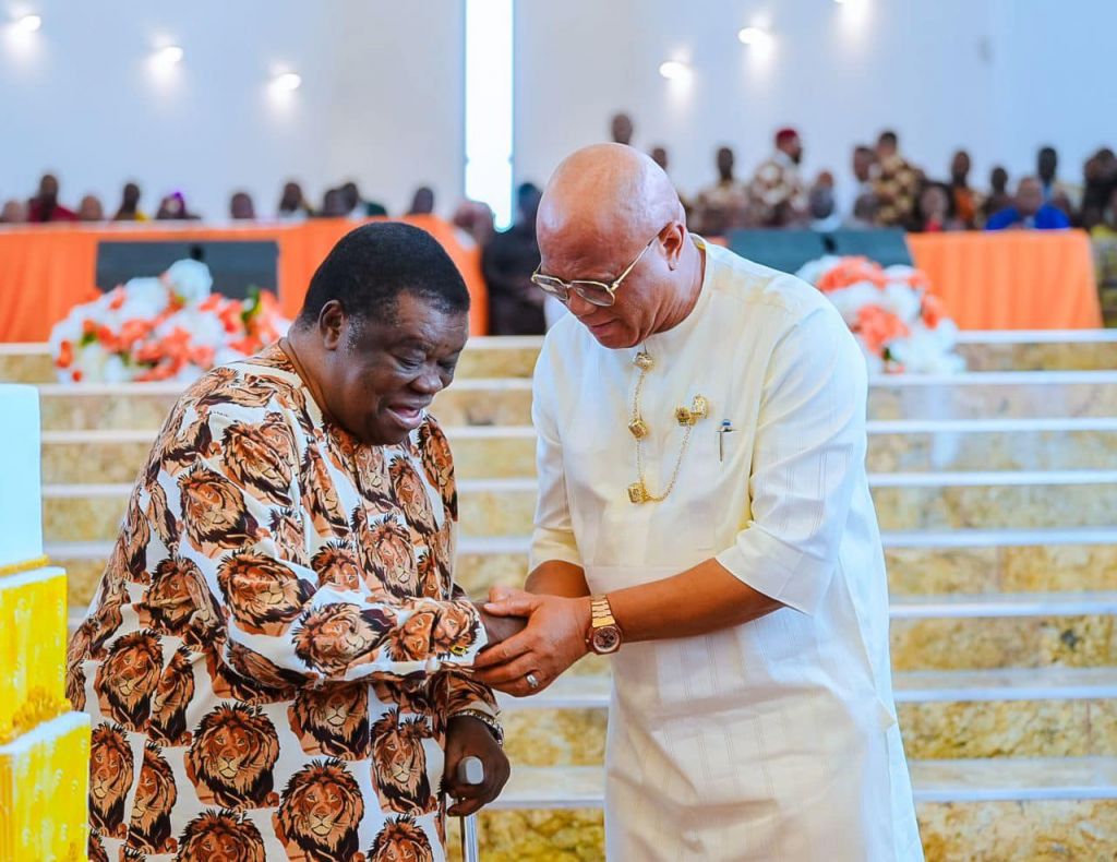 Gov Umo Eno with Rev Uma Ukpai _ Photo credit Akwa Ibom Gov Facebook page