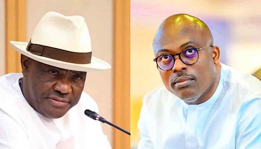 FCT MInister Nyesom Wike and his Rivers State successor, Governor Siminalayi Fubara.