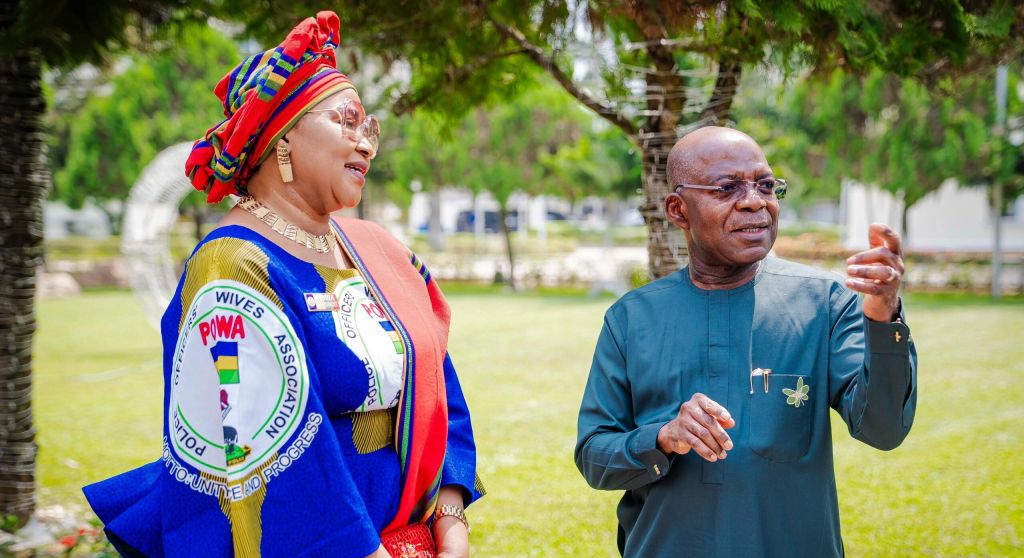 Gov Otti with the President of Police Officers Wives Association, Elizabeth Egbetokun