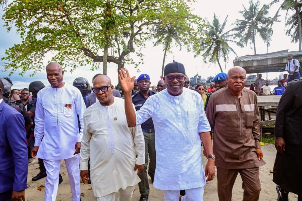 Gov Siminalayi Fubara of Rivers inspecting the moribund Port Harcourt Tourist Beach