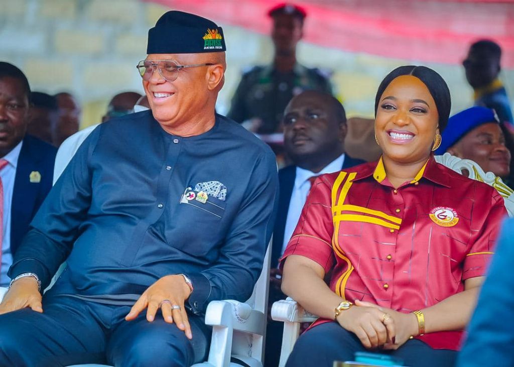 Gov Eno with daughter and Coordinator, Office of the Akwa Ibom First Lady, Helen Obareki