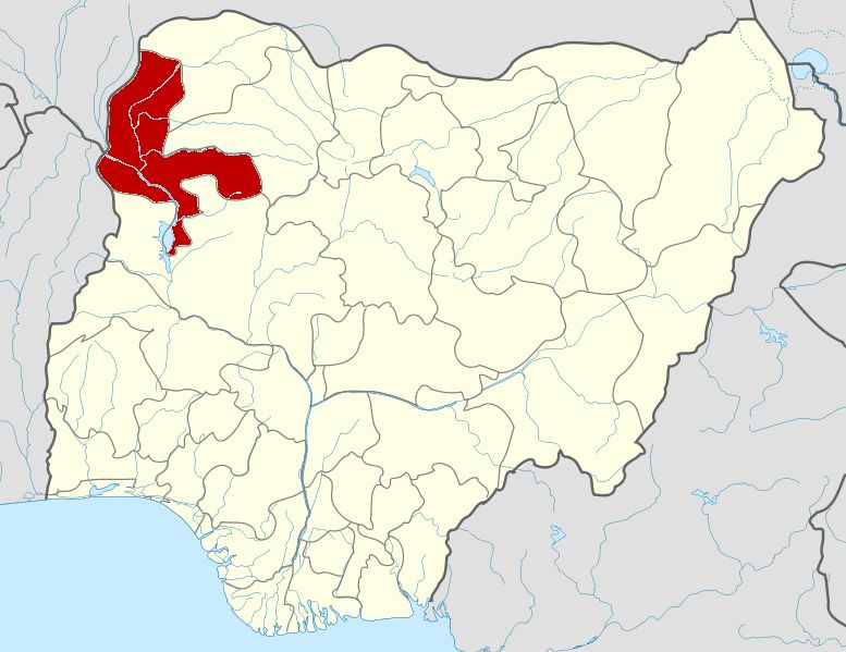 Nigeria map showing Kebbi State