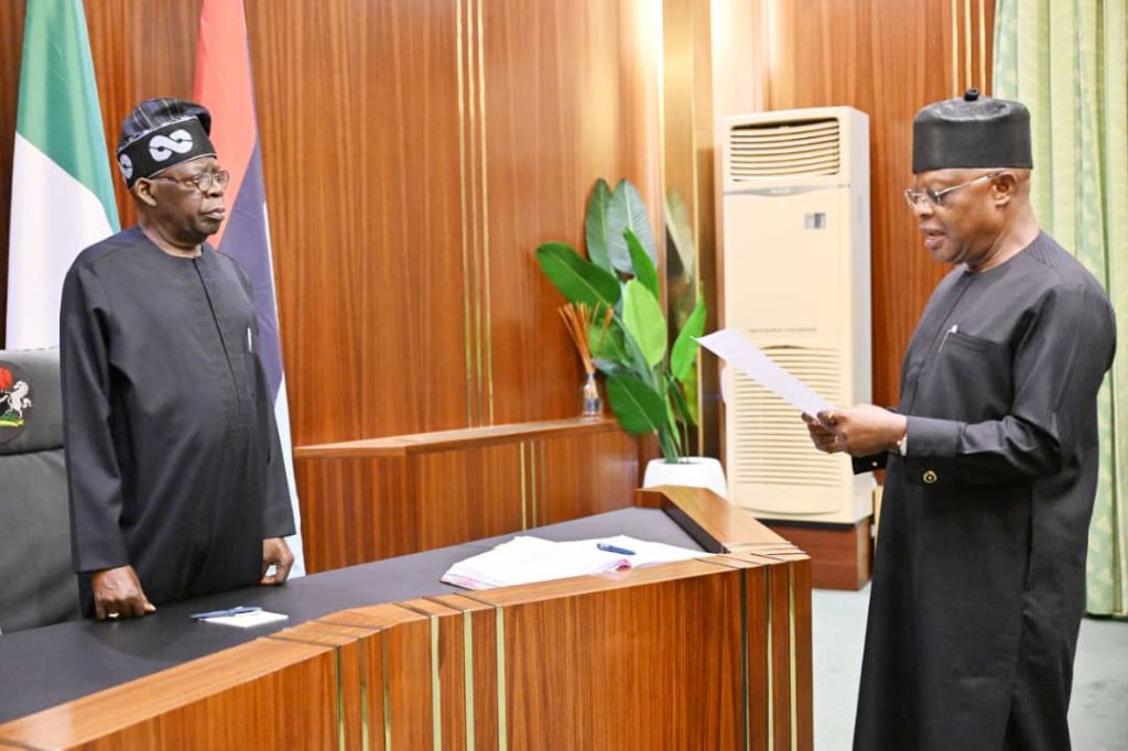 Vice Admiral Ibok-Ette Ibas taking OATH of office