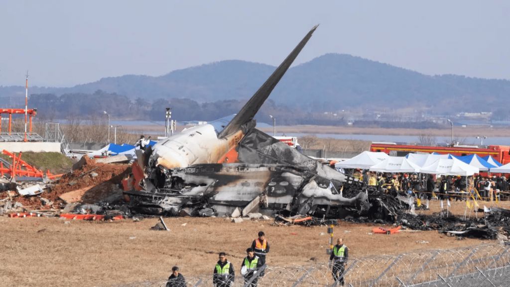 Scene of the plane crash in South Korea