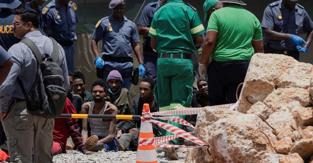 Scene of the South African mine [PHOTO CREDIT: @ReutersWorld]