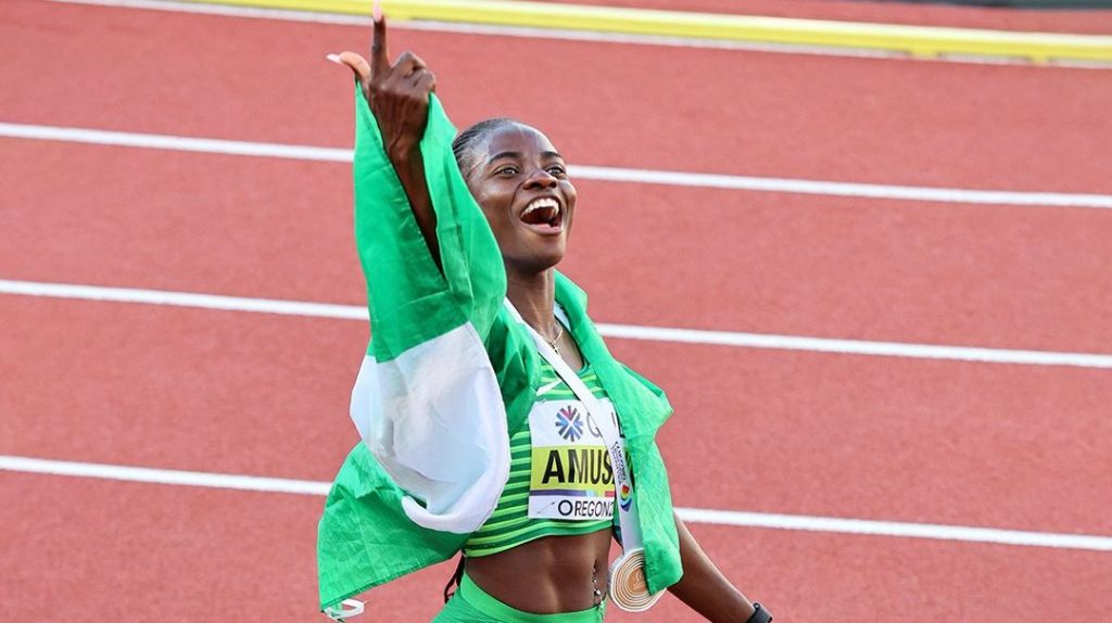 Nigerian Tobi Amusan, 100m hurdle race world champion and record holder [PHOTO: TW @Evaglobal01]