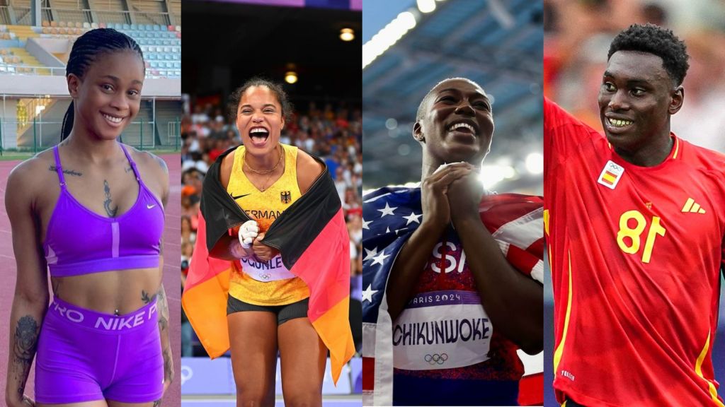 A photo collage of Salwa Eid Naser, Yemisi Ogunleye, Annette Echikunwoke and Samu Omorodion