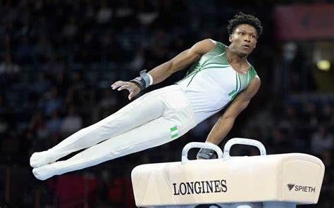 A Nigerian gymnasts used to illustrate the story