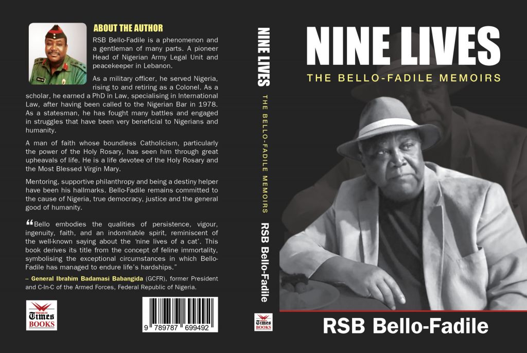 Abdulsalami Abubakar, Ralph Sixtus Babatunde (RSB) Bello-Fadile, Front and Back cover of the book