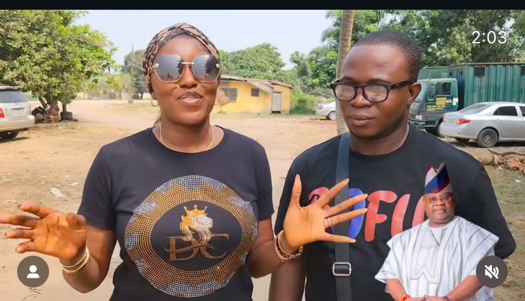 Actress Abiola Adebayo and Segun Olowokere shortly after he regained freedom on Monday.